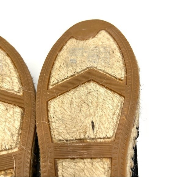 French Connection Women's Lucya‎ Black Leather Peep Toe Espadrille Sandals Shoes - Picture 11 of 16